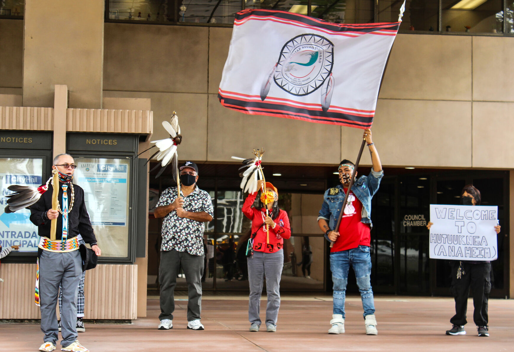 Tribal members at city hall